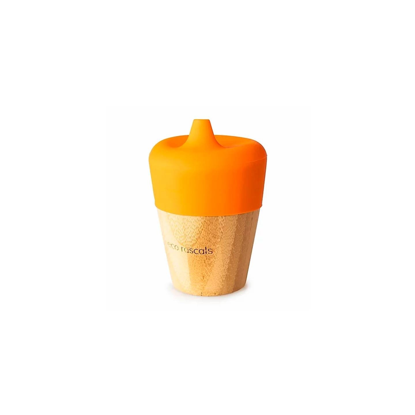 Vaso Bambú Antiderrame Naranja 190 ml Eco