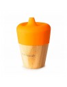Vaso Bambú Antiderrame Naranja 190 ml Eco