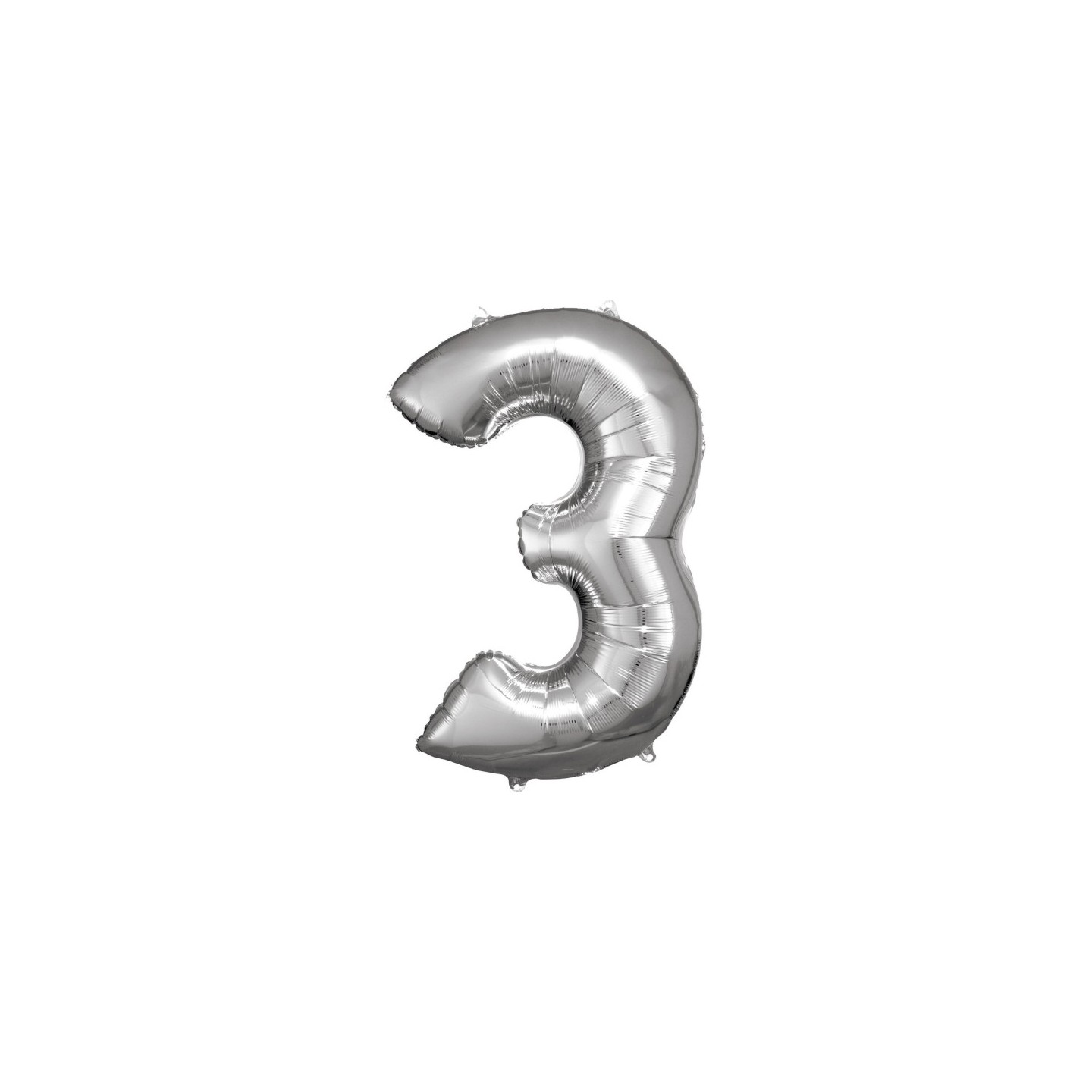 Globo Foil Plateado Numero 3