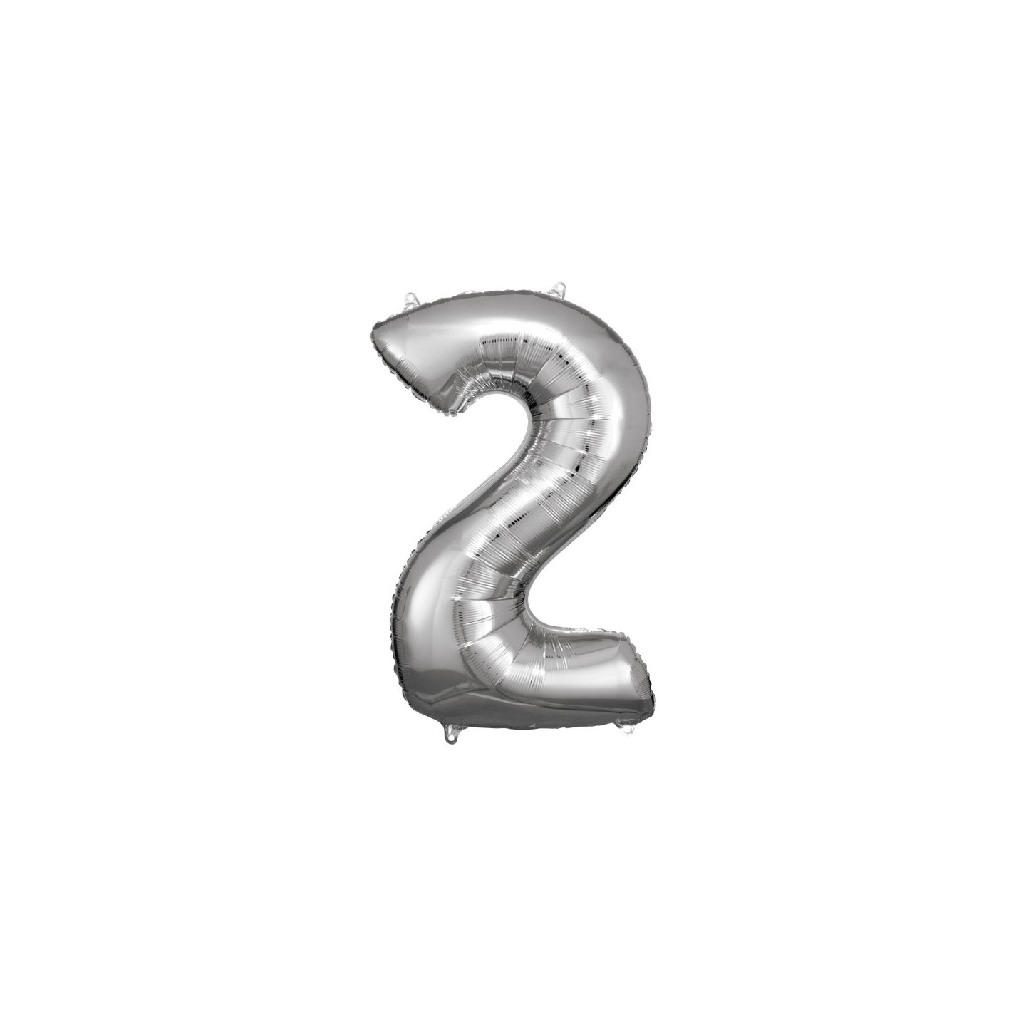 Globo Foil Plateado Numero 2