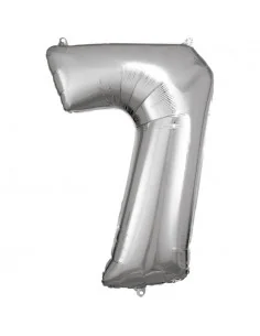 Globo Foil Plateado Numero 7