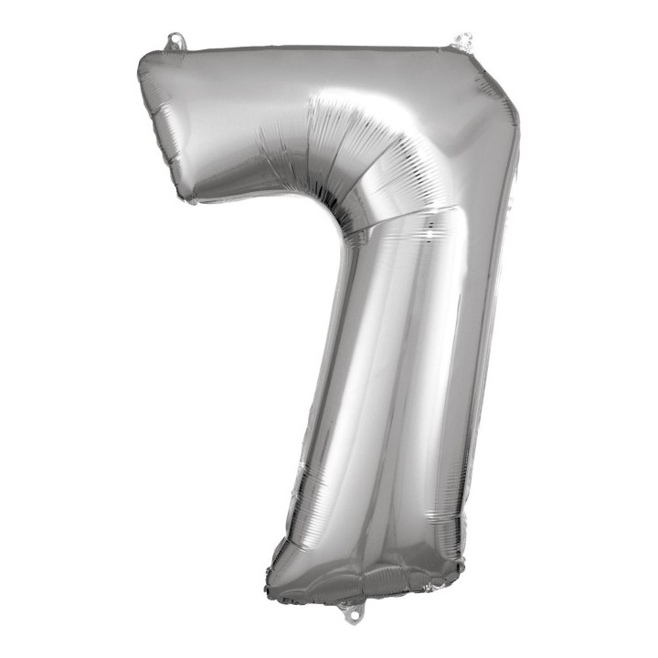 Globo Foil Plateado Numero 7