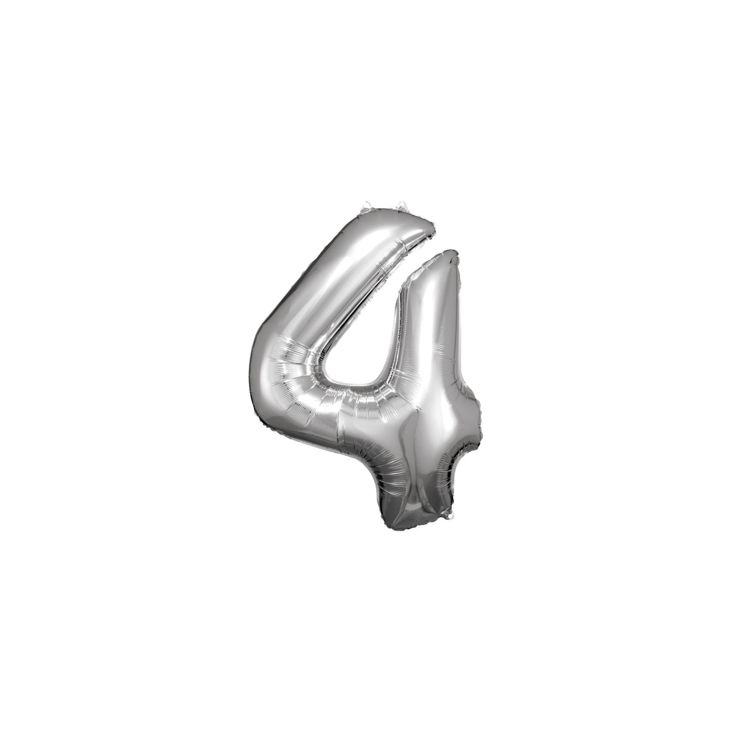 Globo Foil Plateado Numero 4