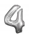 Globo Foil Plateado Numero 4
