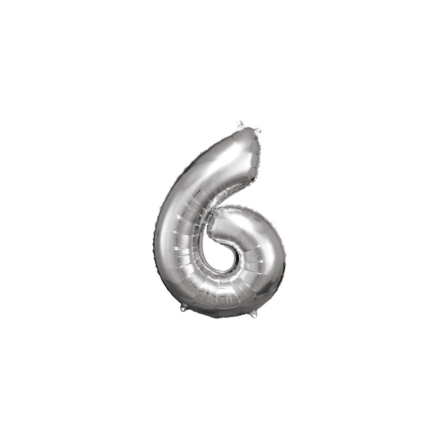 Globo Foil Plateado Numero 6