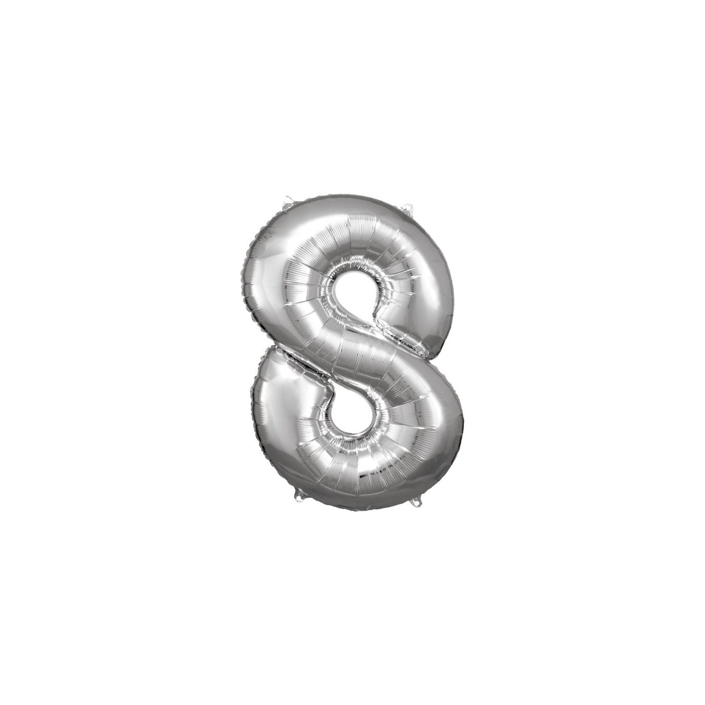 Globo Foil Plateado Numero 8