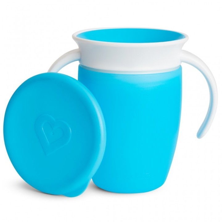 Taza Antigoteo Miracle 360º con Asas y Tapa 200ml Azul