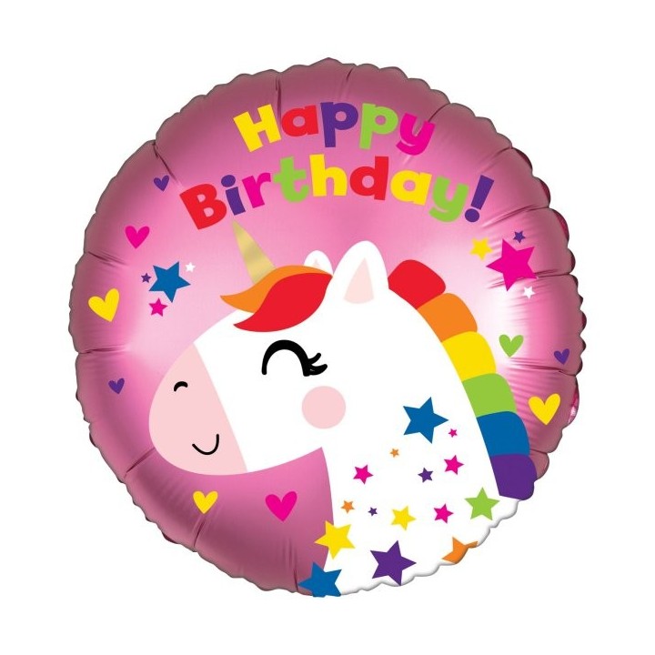 Globo Foil Cumpleaños Unicornio Satin