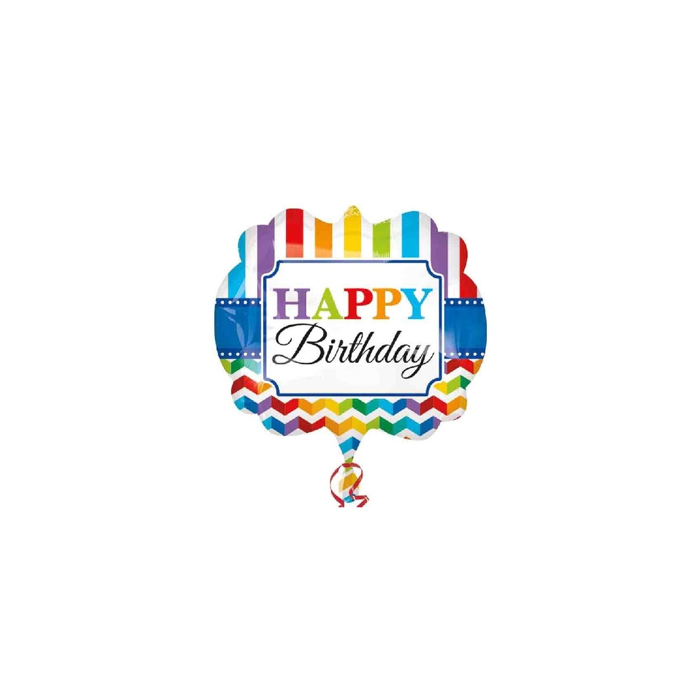 Globo Foil Happy Birthday Rayas