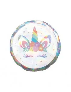 Globo Foil Unicornio Pestañas Plata
