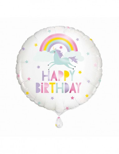 Globo Foil Happy Birthday Unicornio