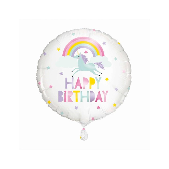 Globo Foil Happy Birthday Unicornio