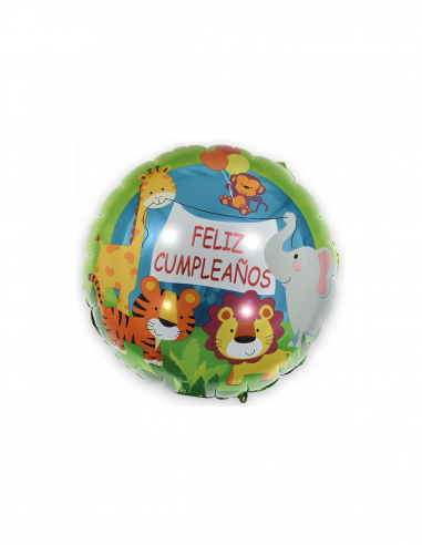 Globo Foil Feliz Cumpleaños Animalitos