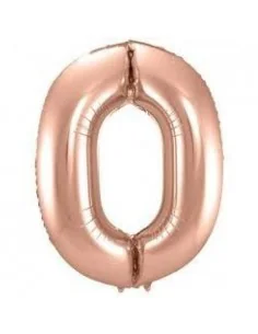 Globo Foil Rosa Plata Numero 0