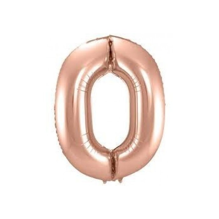 Globo Foil Rosa Plata Numero 0