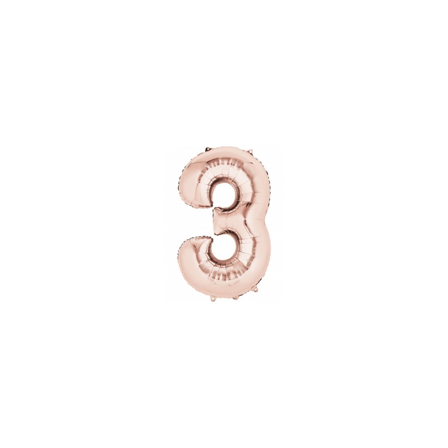 Globo Foil Rosa Plata Numero 3