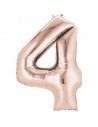 Globo Foil Rosa Plata Numero 4