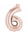 Globo Foil Rosa Plata Numero 6