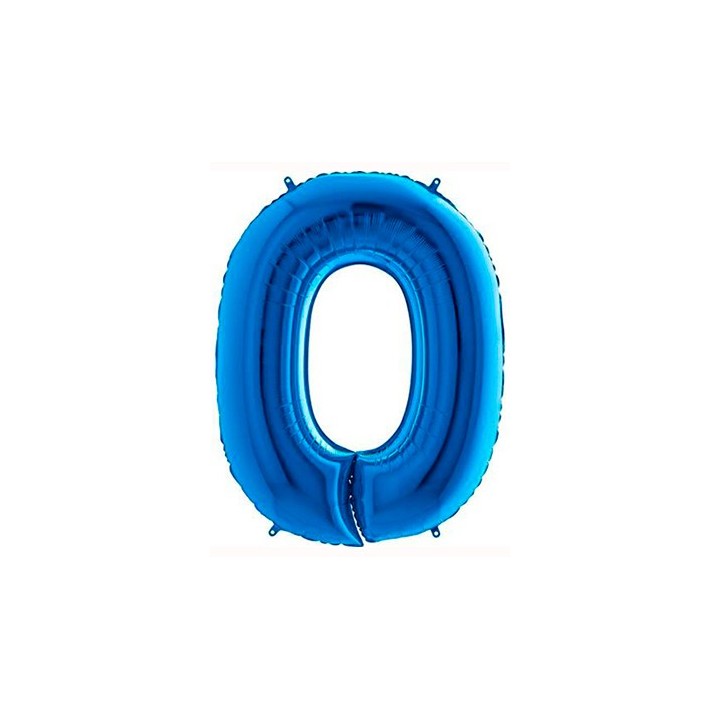 Globo Foil Azul Metálico Numero 0