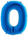 Globo Foil Azul Metálico Numero 0