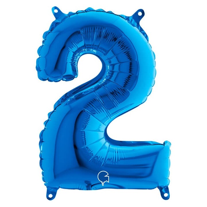 Globo Foil Azul Metálico Numero 2