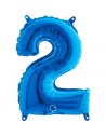 Globo Foil Azul Metálico Numero 2