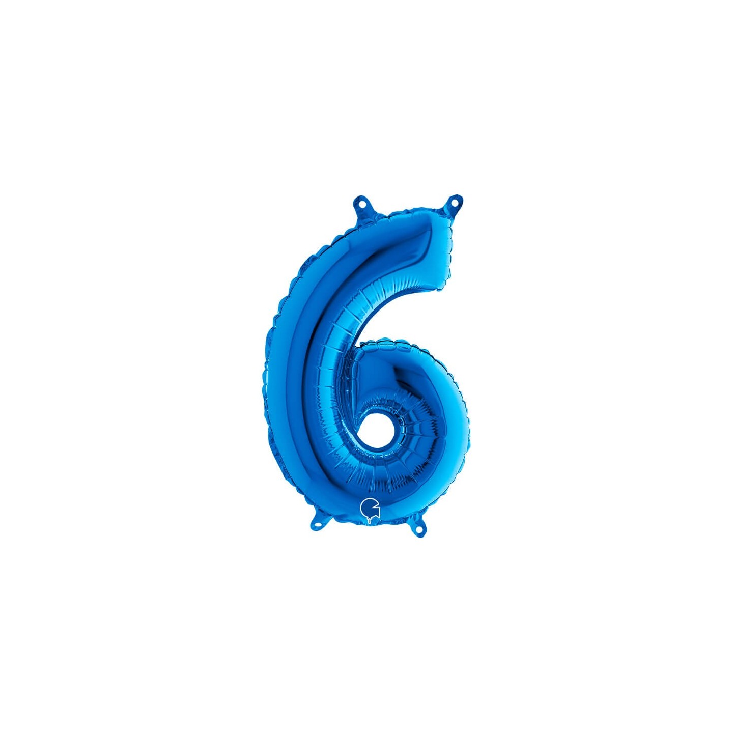 Globo Foil Azul Metálico Numero 6