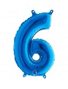 Globo Foil Azul Metálico Numero 6