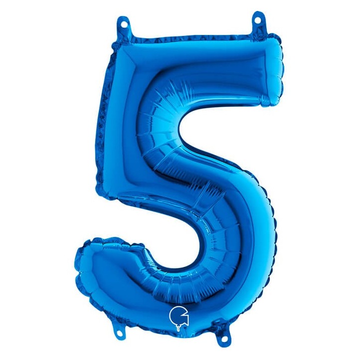 Globo Foil Azul Metálico Numero 5