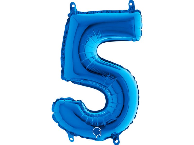Globo Foil Azul Metálico Numero 5