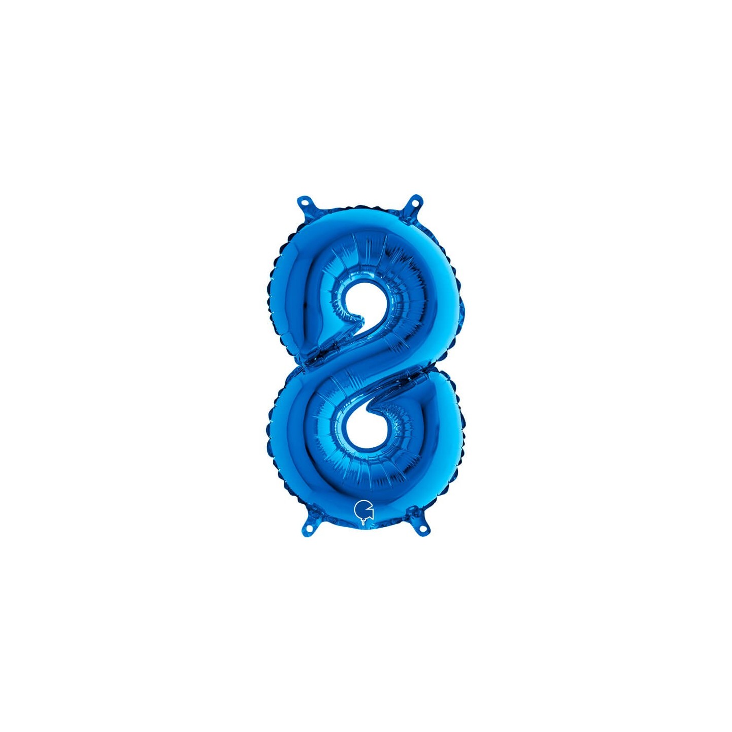 Globo Foil Azul Metálico Numero 8