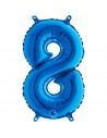 Globo Foil Azul Metálico Numero 8