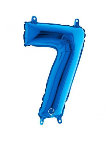 Globo Foil Azul Metálico Numero 7
