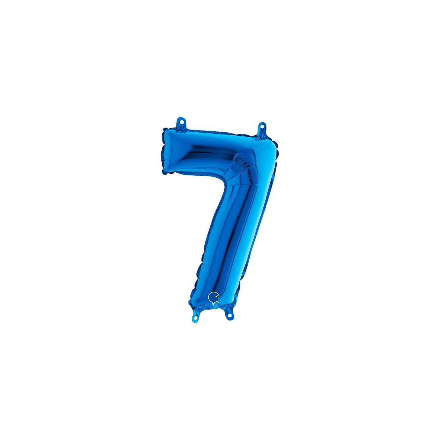 Globo Foil Azul Metálico Numero 7