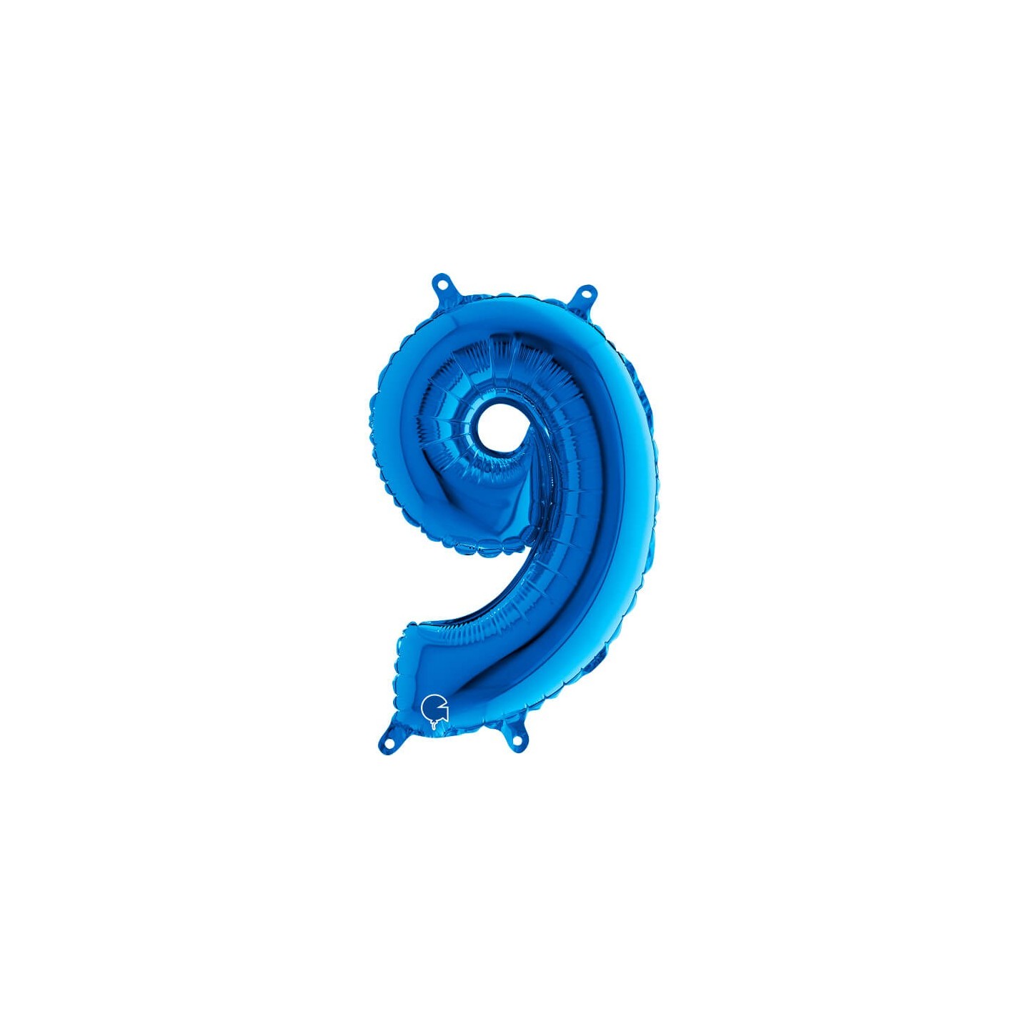 Globo Foil Azul Metálico Numero 9