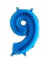 Globo Foil Azul Metálico Numero 9