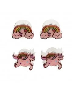 Set 4 Pinzas Unicornio y Arcoiris