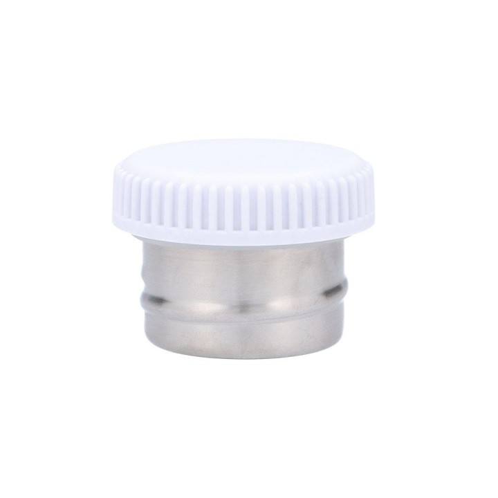 Tapón con Base Metal para Botella Acero Blanco