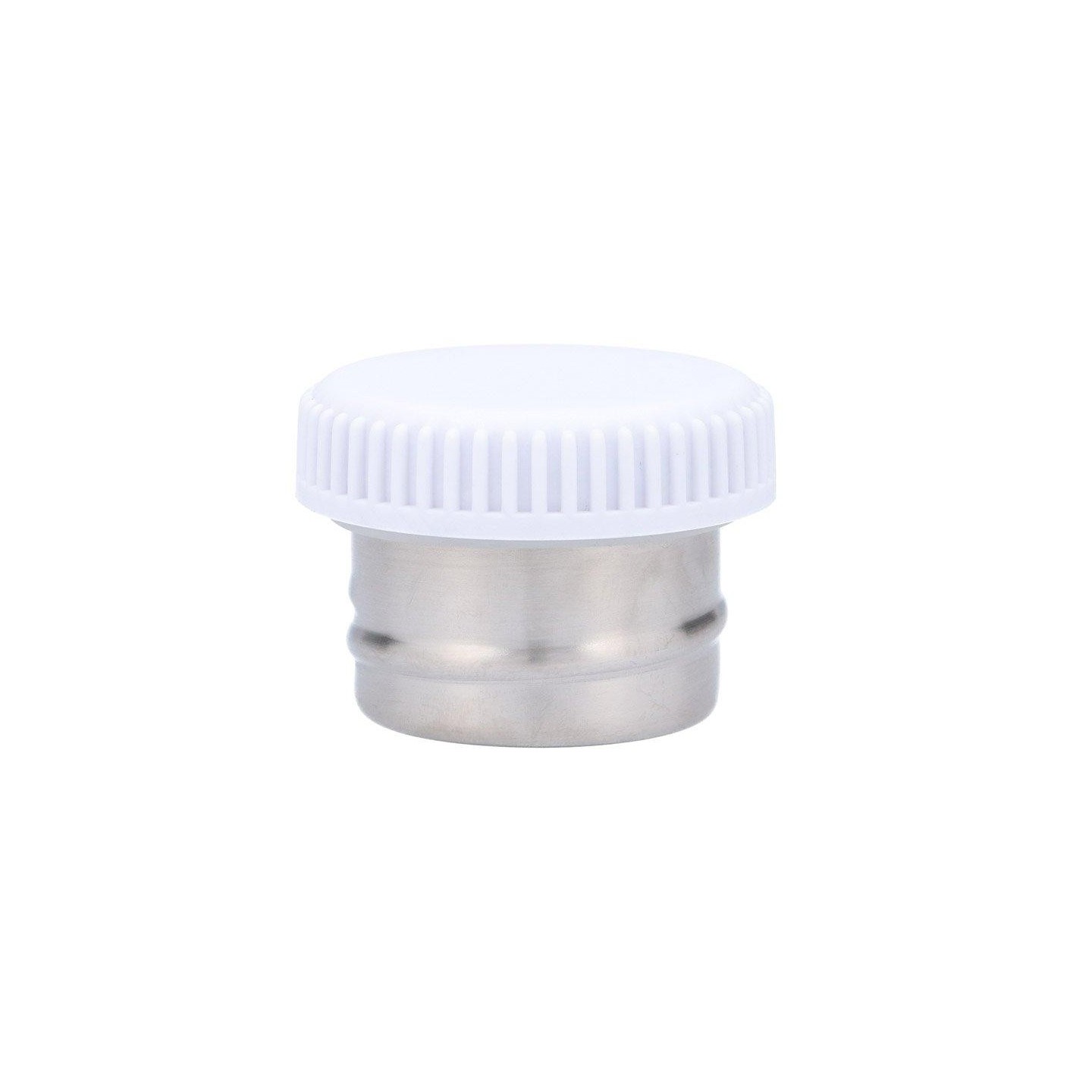 Tapón con Base Metal para Botella Acero Blanco