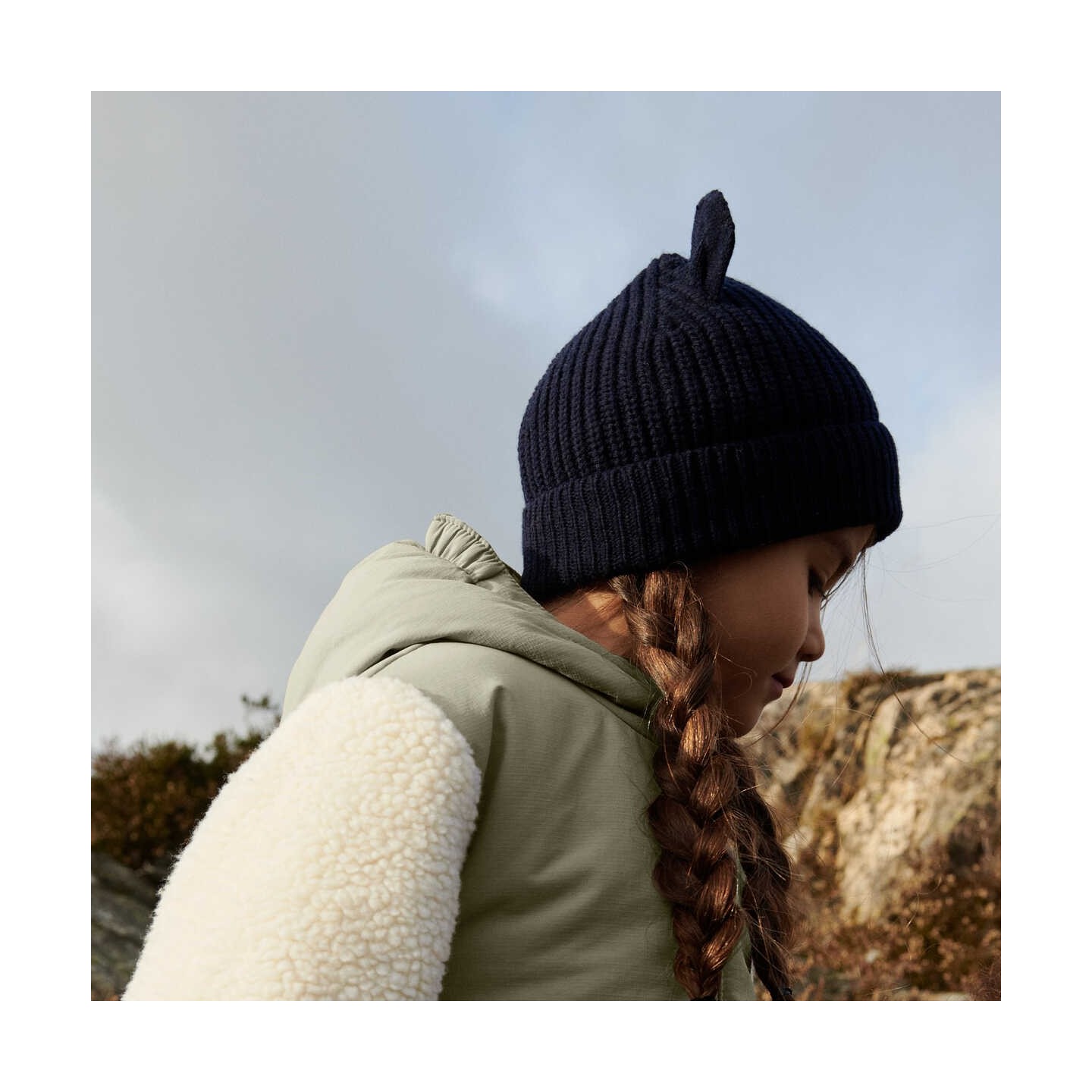 Gorro Orejitas Lana Merino Navy
