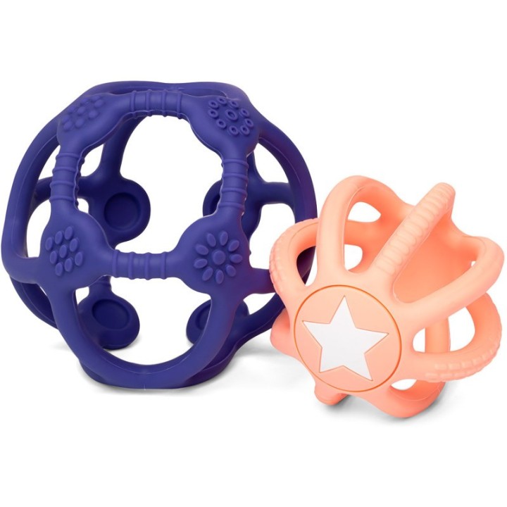 Set de 2 pelotas sensoriales de silicona Azul y Rosa