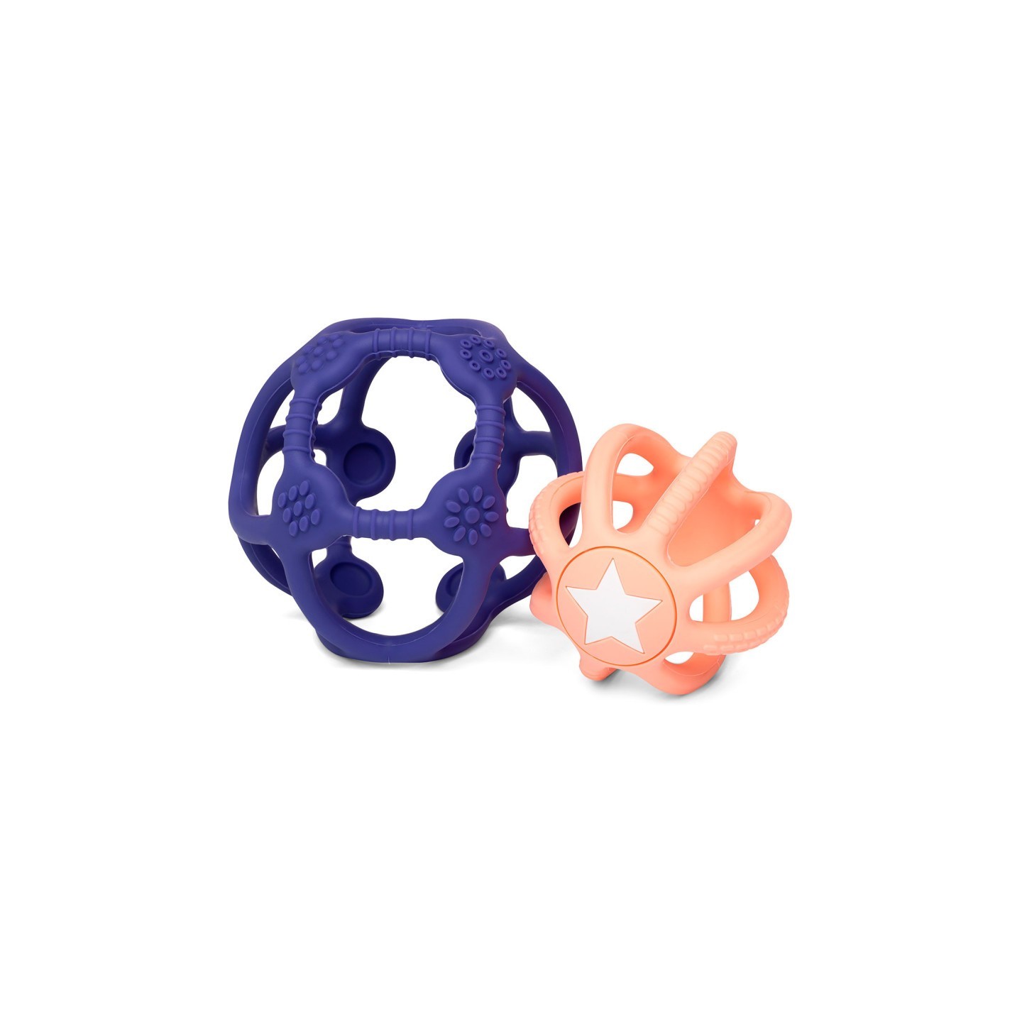 Set de 2 pelotas sensoriales de silicona Azul y Rosa