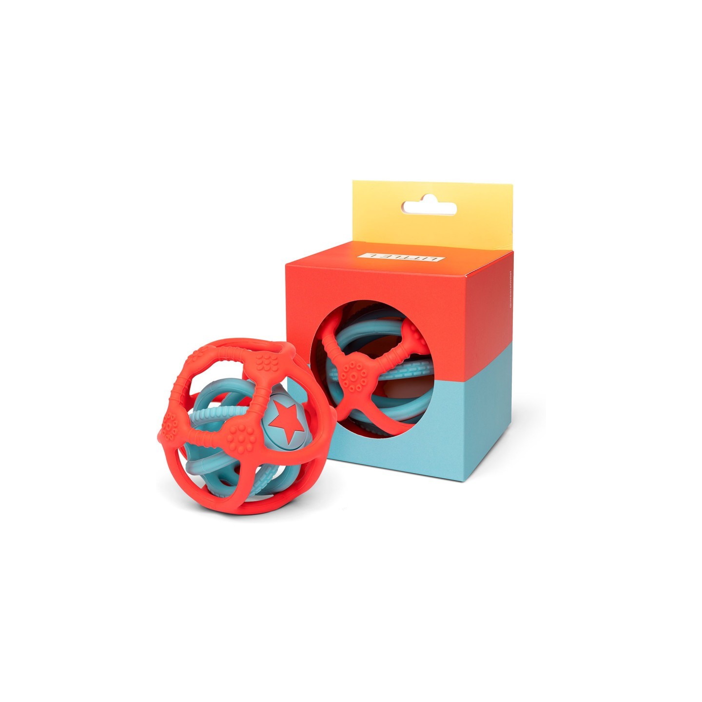 Set de 2 pelotas sensoriales de silicona Azul y Roja