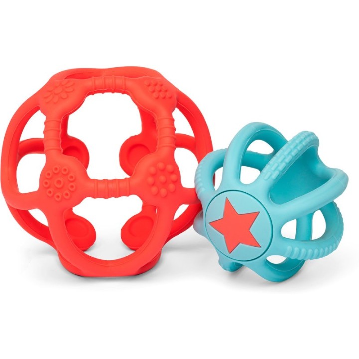 Set de 2 pelotas sensoriales de silicona Azul y Roja
