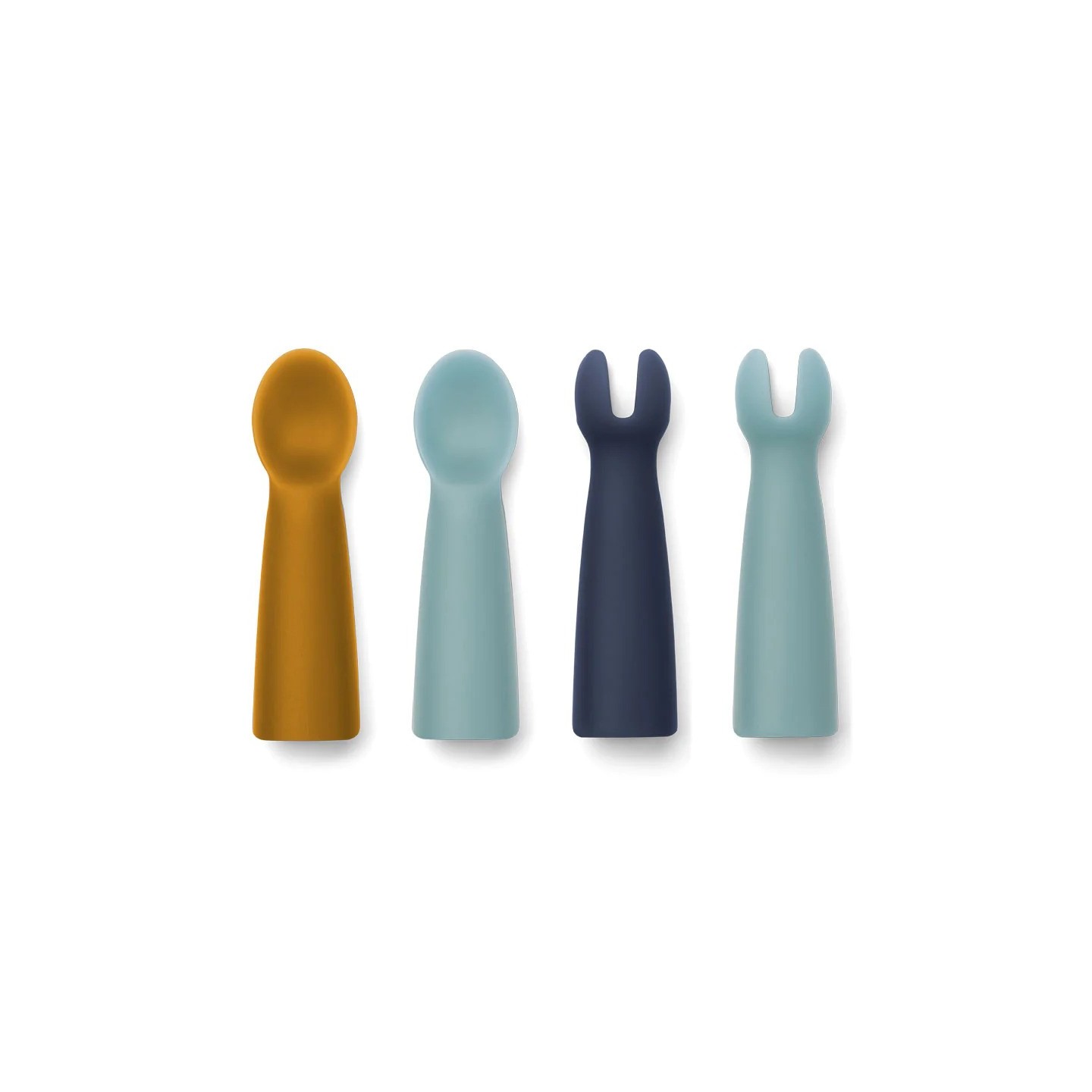 Set 4 cubiertos silicona Bebé Terra Sea Blue