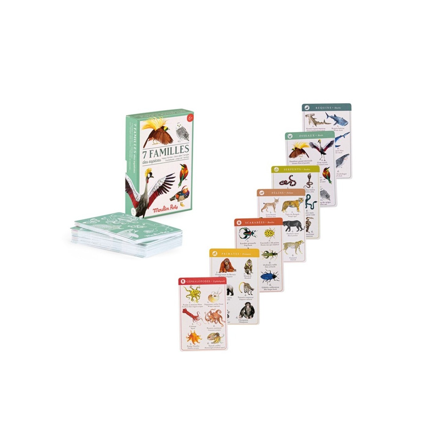 Juego de 7 familias de especies animales