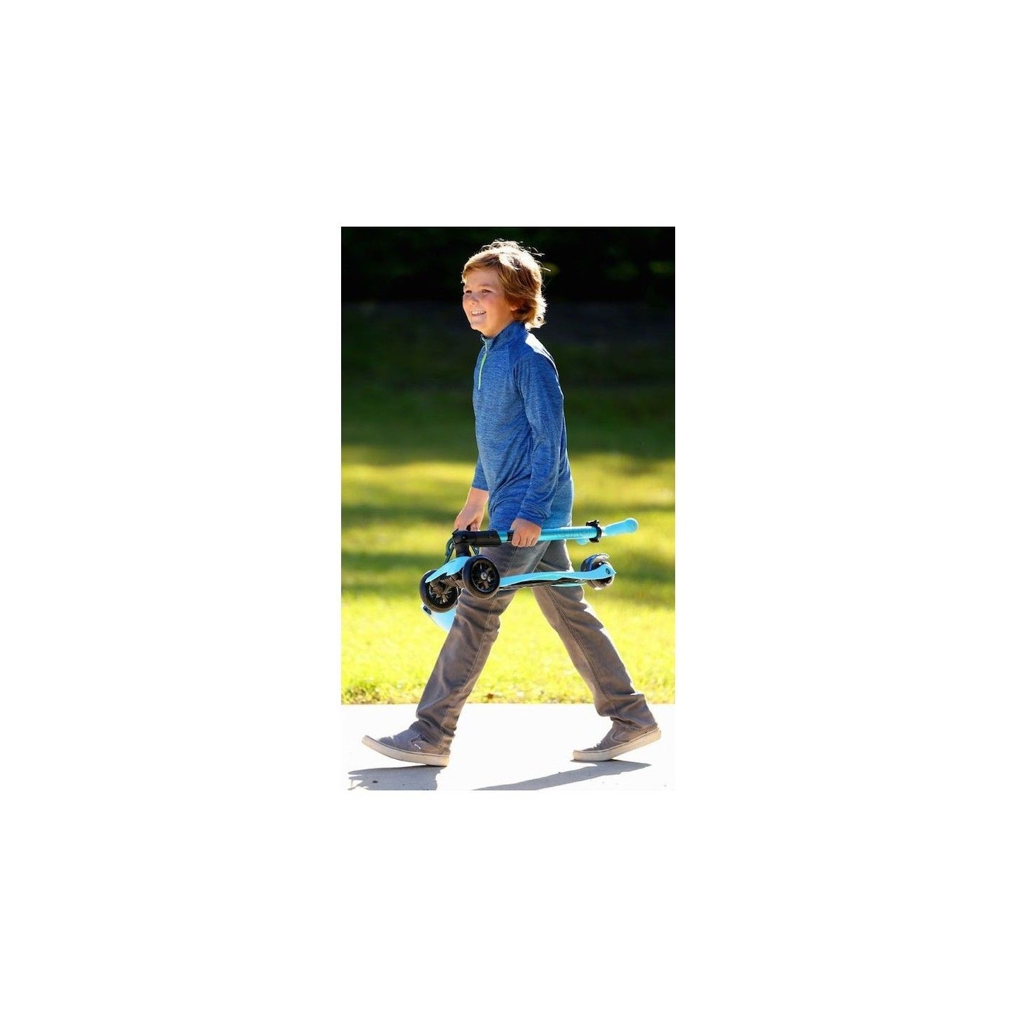 Patinete Maxi Micro Deluxe LED Plegable Azul