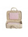 Maleta Mimbre para muñecas Bobble Rosa