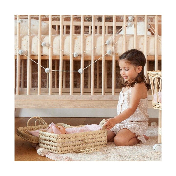 Maleta Mimbre para muñecas Bobble Rosa
