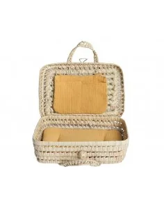Maleta Mimbre para muñecas Bobble Mostaza